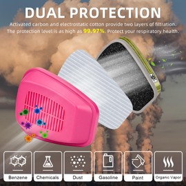 RSHEEL 6 Pairs 60926 Respirator Filter/Cartridge, Particulate Filters Help Against Organic Vapors, Acid Gases, Chemical and Particulates for Use with 6000, 6500 and 7500 Series Respirator Mask