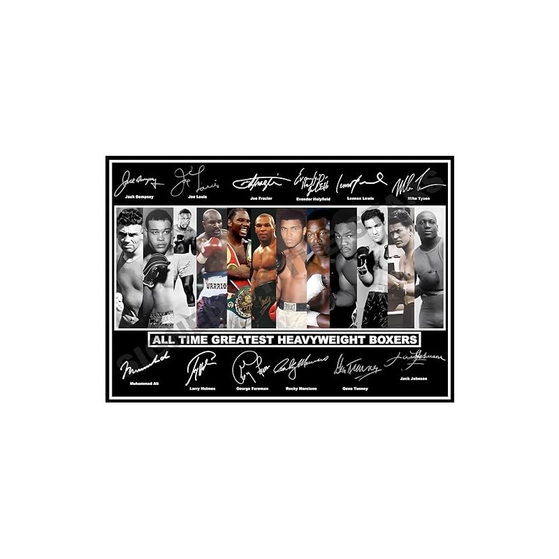 Stunning Quality All Time Greatest Heavyweight boxers Signed/Autographed Print. Boxing