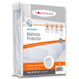 Guardmax Twin Waterproof Mattress Protector - Fitted & Noiseless Washable Bed Mattress Cover - Ideal for Daybed (Twin Size 39x75) Skirt Stretches to 16 Inch Deep