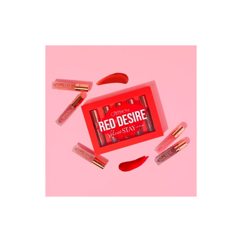 Beauty Creations Velvet Stay Lip Set 5 Piezas (Red Desire)