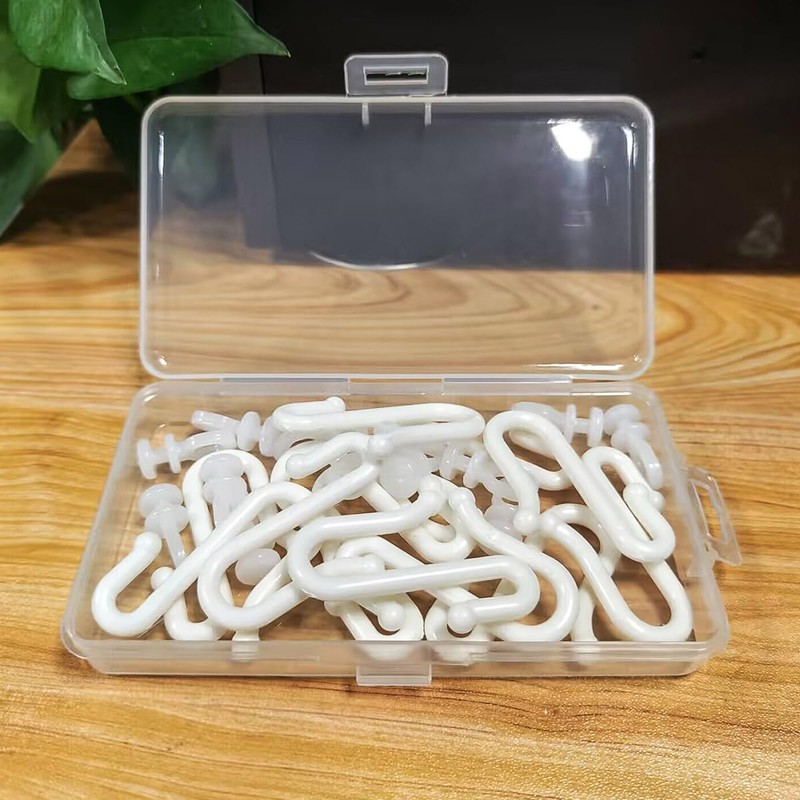 12 Pairs White Shower Curtain Hooks and Gliders Set for