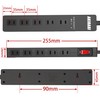 Power Tap, Black Color, Outlet, Power Outlet, 10 Sockets, Lightning