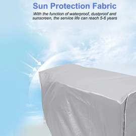 Universal Outdoor Air Conditioner Cover Air Conditioner Cover Dustproof Snow Protection Waterproof Silver Fabric Screen Protector 94 x 40 x 73 cm