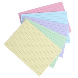 QAINJG A6 Ruled Index Crads, 400Pcs Revision Cards, 5 Colours Record Cards for Office School Learning