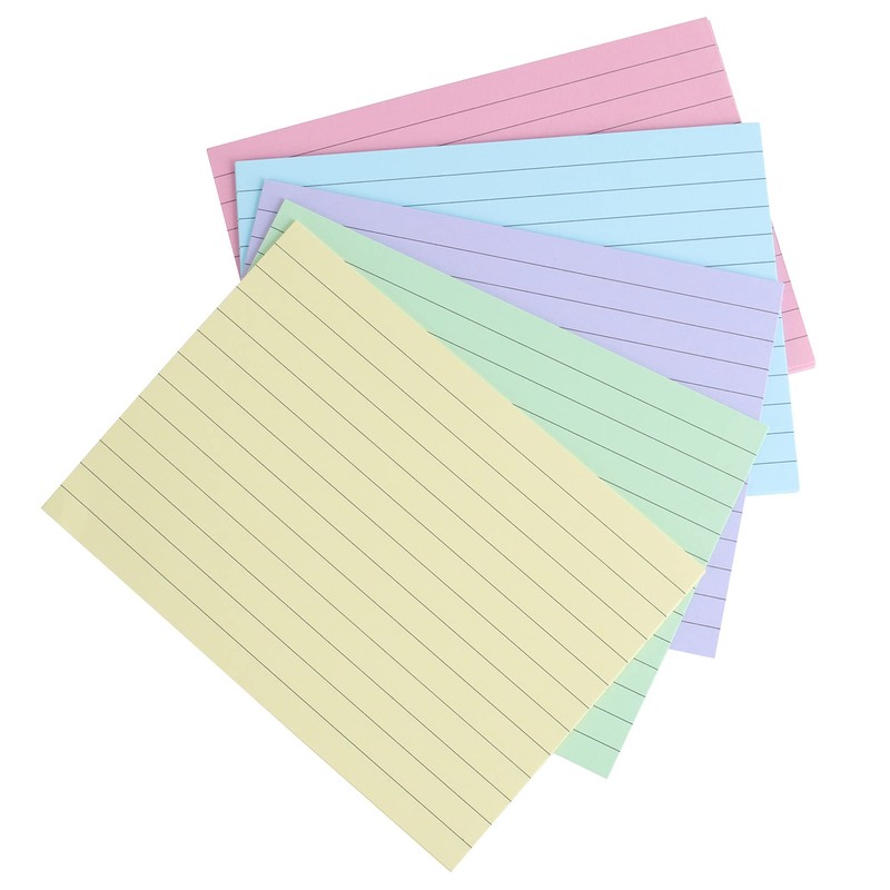 QAINJG A6 Ruled Index Crads, 400Pcs Revision Cards, 5 Colours