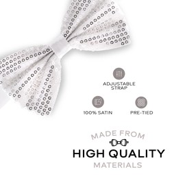 Man of Men Bowtie - Sequin - Silver - 6pk