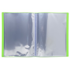 Exacompta - Ref 85873E - Iderama Collection - Semi-Rigid Display Book - 240 x 320mm in Size, Suitable for A4 Documents, 40 Pockets, 0.5mm Polypropylene - Lime Green