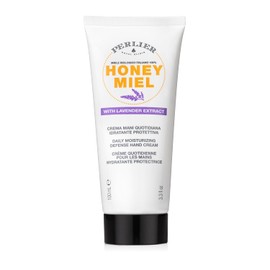 Perlier Crema de manos miel y lavanda con jalea real, 3.3 onzas, tratamiento nutritivo para manos con miel italiana, aroma calmante de lavanda, humedad profunda para manos secas, agrietadas y