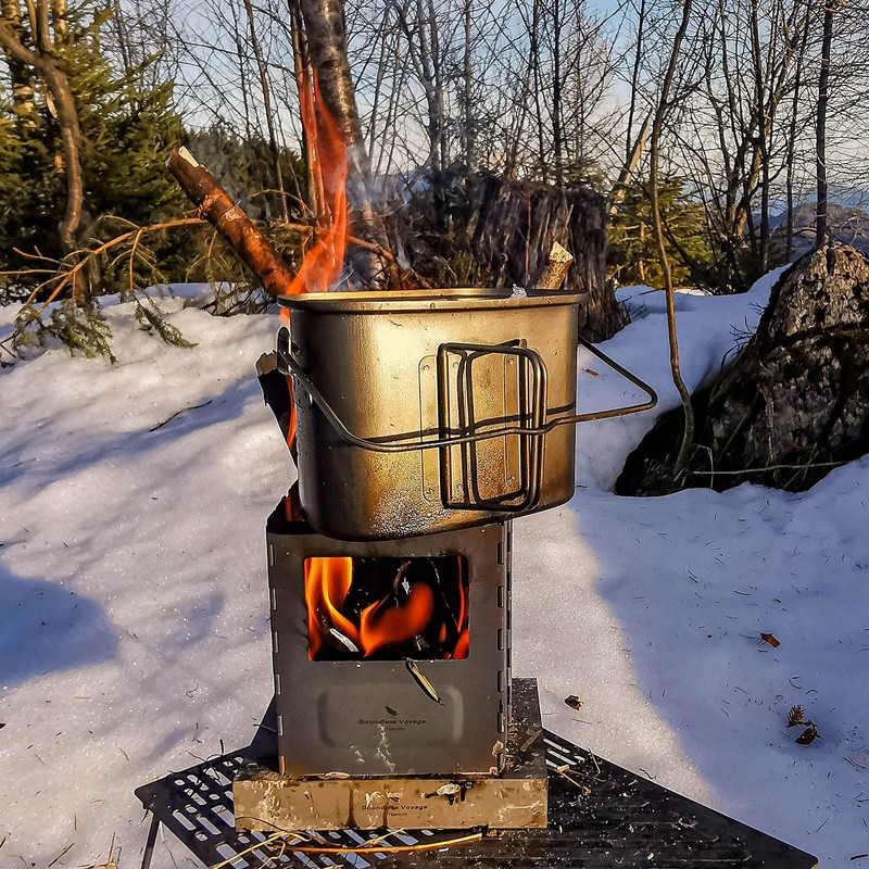Boundless Voyage Camping Stove Portable Folding Titanium Stove Wood Stove