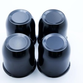 4 Push Through Black Wheel Center Caps for Trailer Wheel Rims 3.25" Center Bore