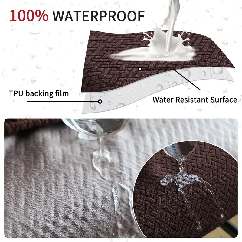 EVOLLER Waterproof Backless Bar Stool Covers Set of 2 Rectangle