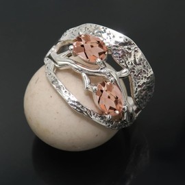 Morganit im Labor gezüchtet Edelstein Band Ring 925 Sterling Silber Ring Männer & Frauen Band Ring Alle Größen Ring Handgefertigt Schmuck TSR1117BC_21 (67 (21.3))