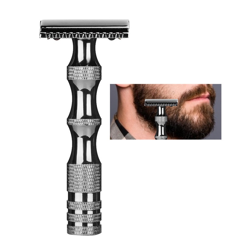 Classic Men Anti skid Metal Handle Dual Blade Shaver Vintage