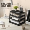 Fenge Desk Shelf Organizer, 4 Tier Desktop Shelf, Wood and