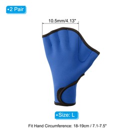 PATIKIL Swimming Gloves 2 Pairs Web Swimming Gloves Aquatic Fitness Water Resistant Swimming Hand Paddle for Women Men Water Aerobics Large Dark Blue