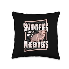 Skinny Pig Wheek Design for a Guinea Pig Lover Throw Pillow