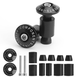 Motorrad Lenkergewichte Lenkerenden Motorrad CNC 22mm Schwarz Vibrationsdämpfende Universal Aluminium Lenkerstopfen Paar Griffgewichte für Motorrad Lenker Schutz & Stil