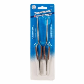 Silverline Cross-Action Tweezer Set 2pce 162 / 165 mm (696669)