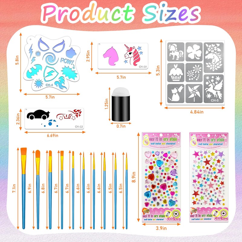 41Pcs Face Paint Stencils Kit for Kids with Face Paint