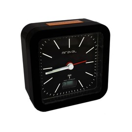 Miraval Radio Alarm Clock with Digital Display for Date and Temperature as well as Seconds Travel Alarm Clock Design Alarm Clock without Ticking Silent LCD Display Radio Clock Table Clock
