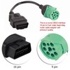 9 Pin to 16 Pin Cable Adapter, Round OBD2 Interface