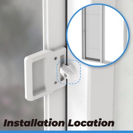 Replacement Andersen Screen Door Latch Compatible with Andersen Screen Door Lock, Fits for Anderson Sliding Door Latch, Andersen French Wood Hinged Screen Doors, Patio Door - White