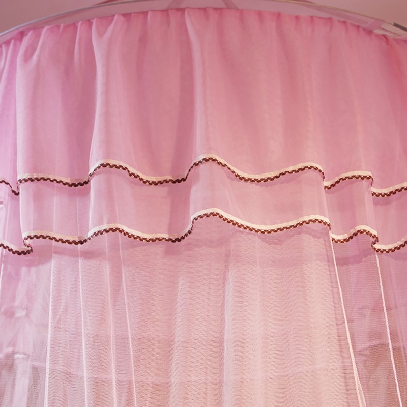Breathable Round Canopy Lace Princess Style Mosquito Net Bed Curtain