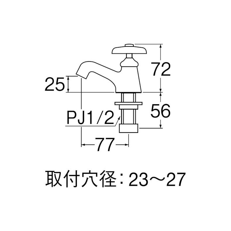 SANEI Y50J-13 Standing Faucet for Washrooms Nominal 13