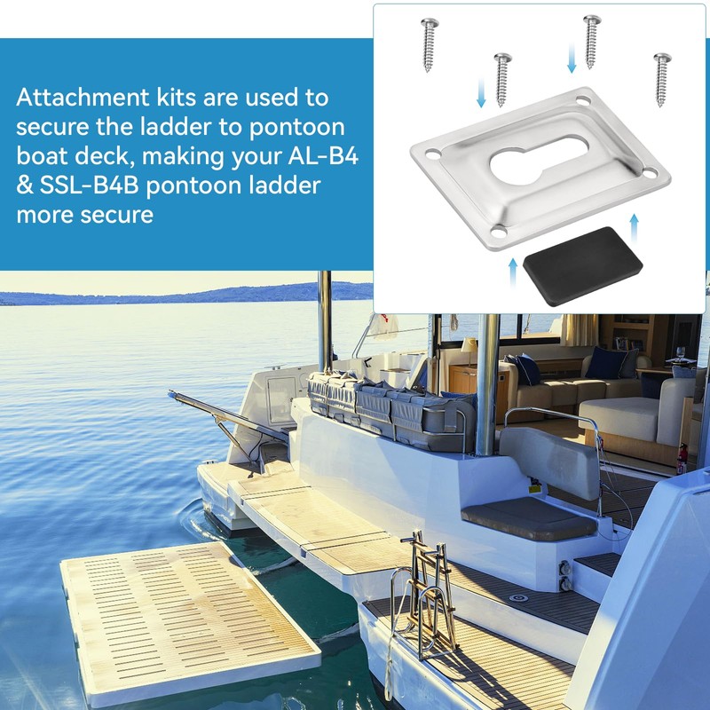 Boat Ladder Mounting Bracket Kit, Flush Mount Pontoon Ladder Hardware