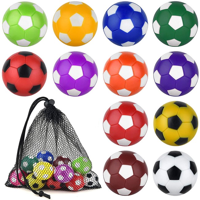 Coopay 12 Pieces 36mm Foosball Balls Table Football Soccer Replacement Balls Multicolor Official Tabletop Game Balls with a Black Drawstring Bag ( 12 Mixed Colors)