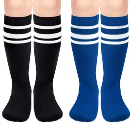 Sarfel Kids Soccer Socks Toddler Soccer Socks Youth Baseball Socks Youth Football Socks Youth Boys Soccer Socks Kids 4-6 Blue