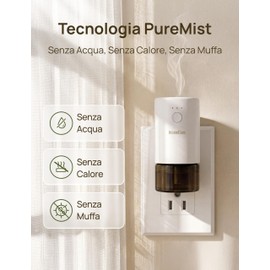 SenseFlow Diffusore di Oli Essenziali Wi-Fi SF101S - Ultrasuoni Senza Acqua Profumatore per Ambienti, 100% Vegetale, Aroma 120 Giorni, Ideale per Casa, Hotel e Studio - Bergamotto