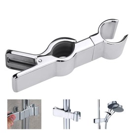 Shower Hook, Easy Installation, Slide Bar, Adjustable Height, Rubber Protective Sleeves, Silver