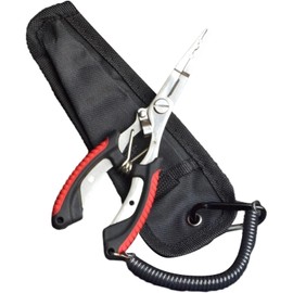 Fish Pliers Ergonomics Anti-Slip High-Strength Multifunctional Cut Fishing Line Fishing Tied Hooks Pliers Saltwater Registant Lure Fishing (Red)
