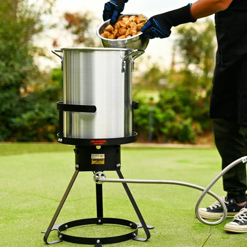 Barton 6pc Gas stove Turkey Deep Fryer boile Aluminum Pot