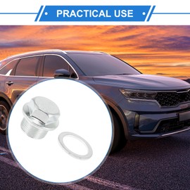 VekAuto 1 Pcs Oil Drain Plug Compatible for GM, Steel Silver Tone