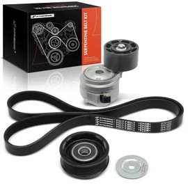A-Premium Engine Serpentine Belt Drive Kit Compatible with Freightliner Cascadia & International Harveste 5500i, 5600i, 5900i, 9900i & Kenworth T2000, T600A, T660 & Peterbilt 357, 365 & Volve VNL