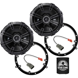 KICKER Speakers 6.5 inch for Honda Civic 2001-2005 Upgrade Kit - Pair of DS Series with Adapters and Harness, Coaxial 6 1/2 Car Audio Front Door Speaker DSC650, 43DSC6504