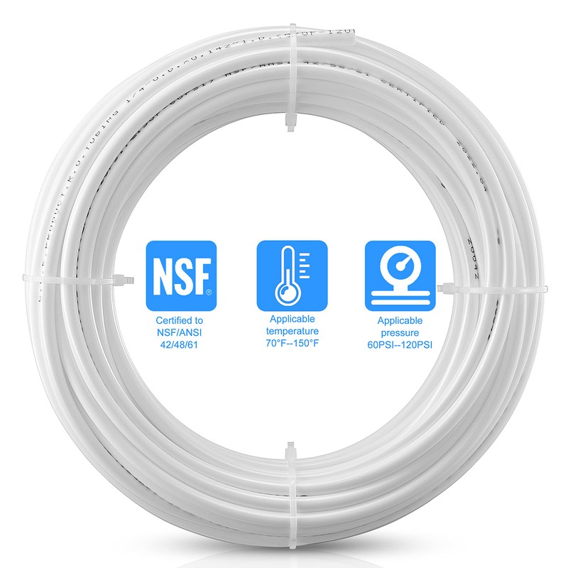 60FT 1/4 Inch O.D.RO Water Tubing,NSF Certified Pipe for RO(Reverse
