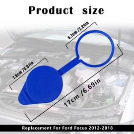 Windshield Washer Fluid Reservoir Cap - Windshield Wiper Fluid Cap Replacement Cap KT1Z17632A, CP9Z-17A605-A Compatible with Ford Focus 2012-2018
