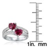 Ice Gems Sterling Silver Created Ruby and White Topaz Double