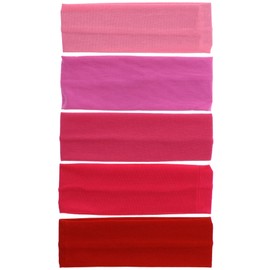 Set of 5 Elasticated Lycra Fabric 7cm Kylie Headbands - Assorted Colours