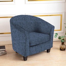 CRFATOP 2 Piece Club Chair Slipcover Stretch Barrel Chair Covers Printed Tub Chair Slipcovers Soft Armchair Covers Removable Furniture Protector Arm Chair Cover for Living Room,23