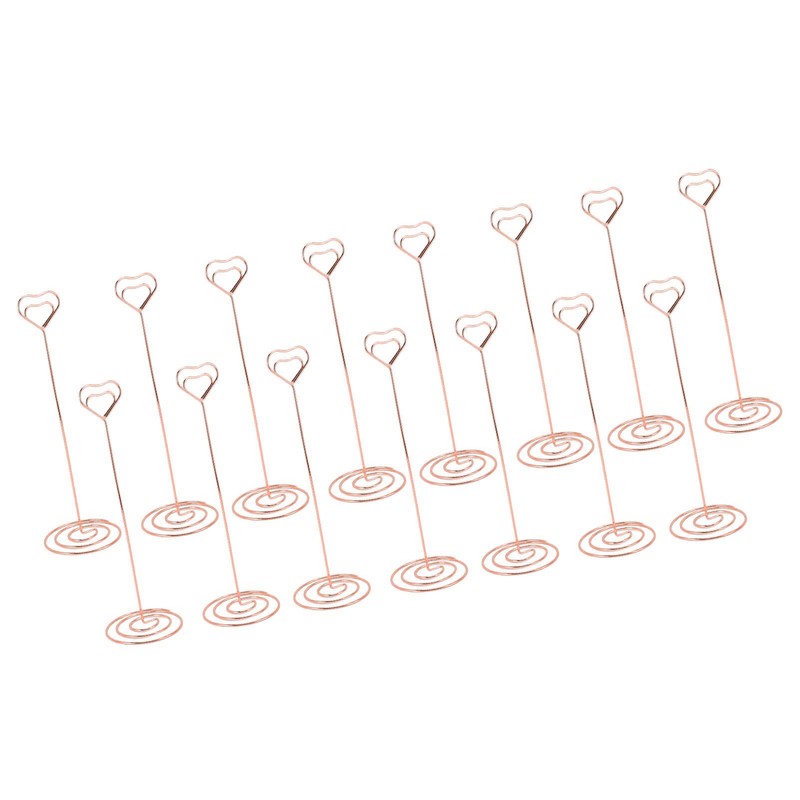 15PCS Table Number Holder 22cm Heart Shaped Iron Wire Picture