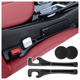 2026 New Car Seat Gap Filler Organizer & Non-Slip Car Coasters for Cup Holders Set,Multifunctional Cars Gap Filler with Phone Holder,Universal No Drop Seat Guard for Cars