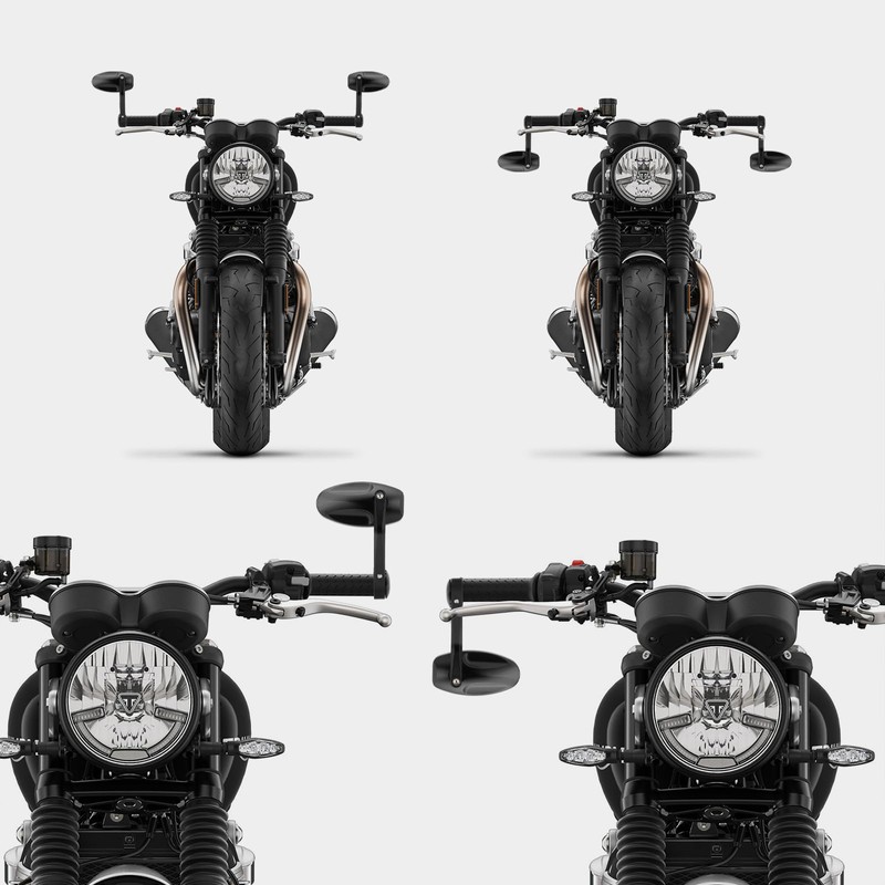 LKV Bar End Convex Mirrors Handlebar Anti-blue Rear View 360