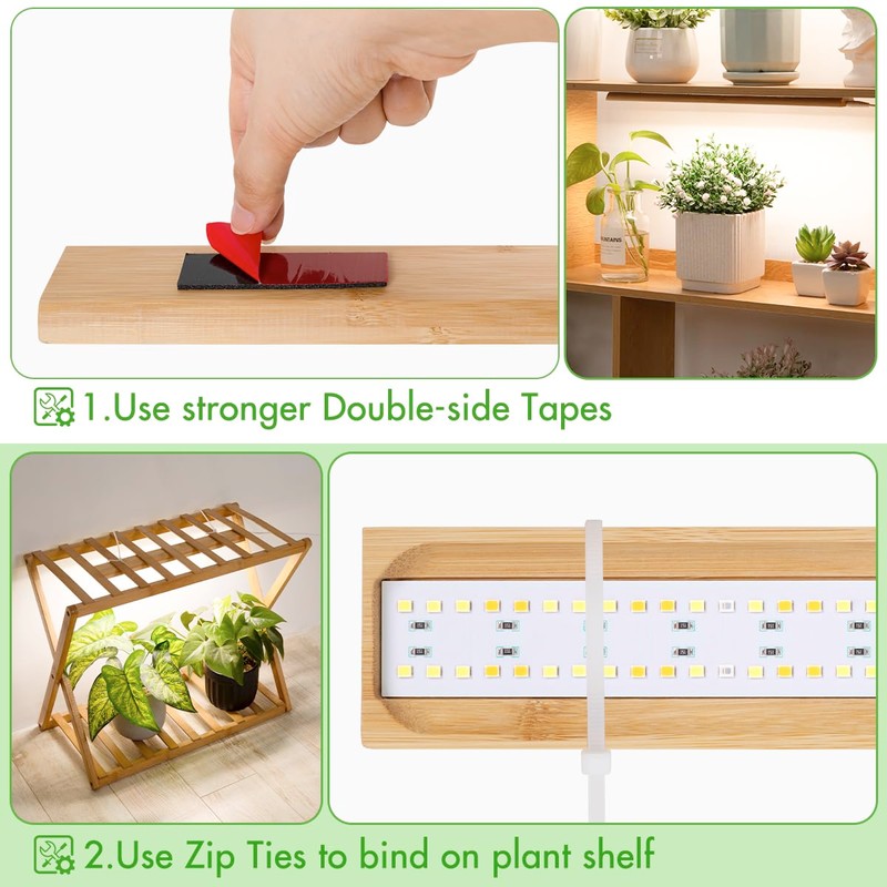 FOXGARDEN® Grow Light, Bamboo Full Spectrum Plant Light Strip for