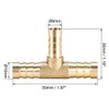 sourcing map Tee Brass Barb Fitting Reducer 3 Way, Fit