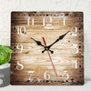 ArtSocket Wooden Wall Clock Silent Non-Ticking, Brown Grain Cracked Ancient