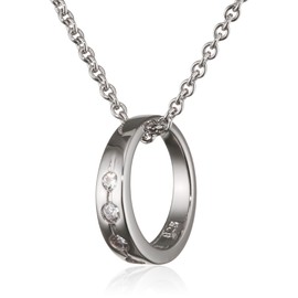 XAANA Girls Christening Necklace Modern Christening Ring with Five Sparkling Cubic Zirconia 925 Sterling Silver AMZ0390, Sterling Silver, Cubic Zirconia